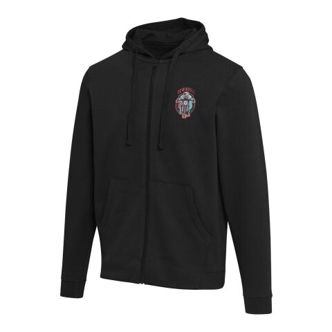 Werbeartikel Jasper Kapuzenpullover aus recycelter 280 g/m², Bio Baumwolle (OCS) unisex – schwarz – XL – mit Logo bedruckt