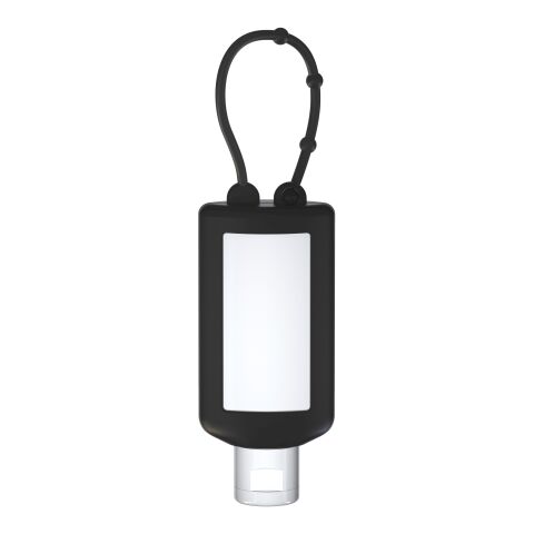 Nachhaltiger Werbeartikel Sonnenmilch sensitiv LSF 50 – schwarz – mit Logo bedruckt