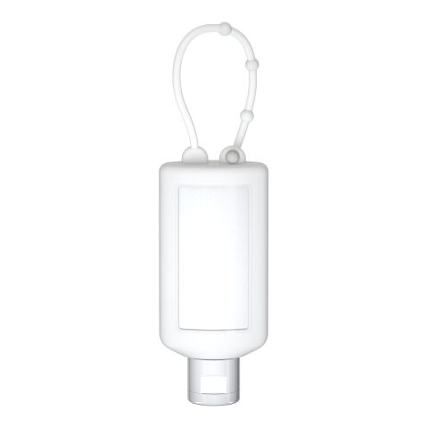 Nachhaltiger Werbeartikel Sonnenmilch sensitiv LSF 50 – weiß – mit Logo bedruckt