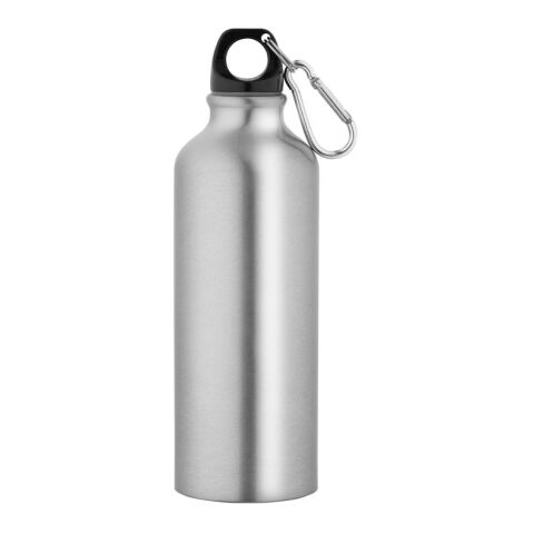 Werbeartikel RE-LANDSCAPE M. Flasche aus recyceltem Aluminium 530 mL mit Karabiner | Silber | mit Logo bedrucken
