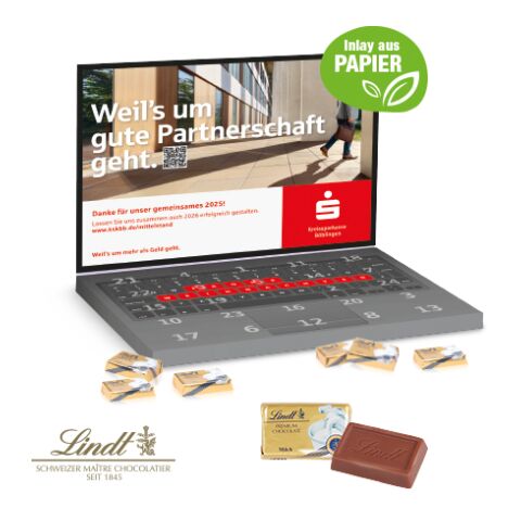 Adventskalender Laptop Mit Lindt Schokolade bunt | 4C Digital-/Offsetdruck