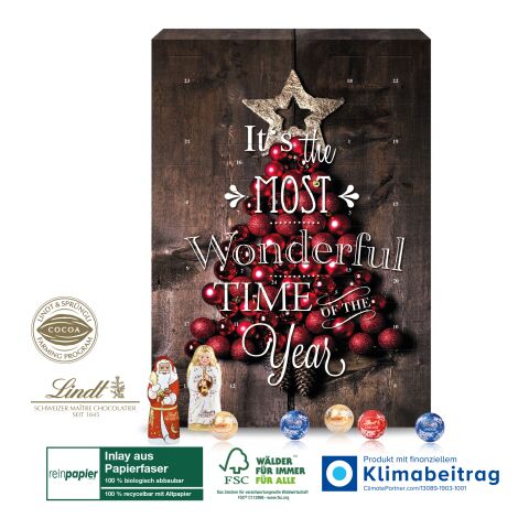 Wand-Adventskalender Lindt „Gourmet Edition“ Organic, Klimaneutral, FSC®