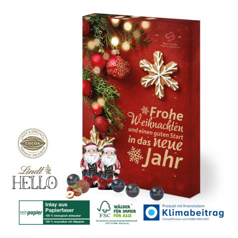 Wand-Adventskalender Lindt „HELLO“ Mini´s, Klimaneutral, FSC® ohne Werbeanbringung