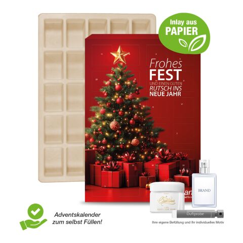 Adventskalender "Universal", Inlay aus Papier bunt | ohne Werbeanbringung