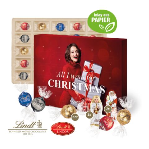 Adventskalender Lindt Lindor Mit Santa &amp; Engel bunt | 4C Digital-/Offsetdruck