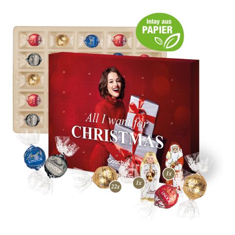 Adventskalender Lindt Lindor mit Santa &amp; Engel, Inlay aus Papier