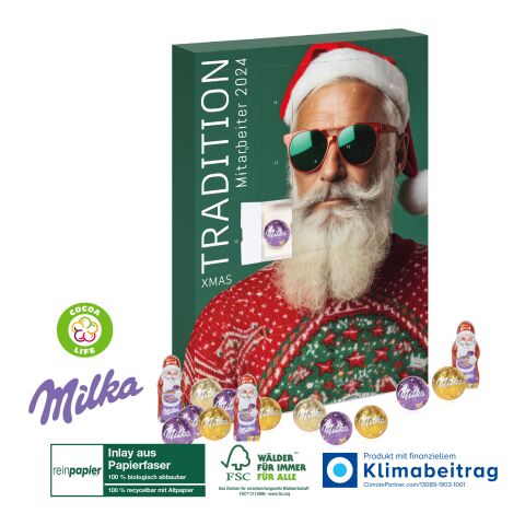Adventskalender Milka „Edition“, Inlay aus Papierfaser bunt | 4C Digital-/Offsetdruck