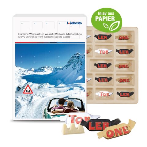 Adventskalender mit TOBLERONE gemischt, Inlay aus Papier