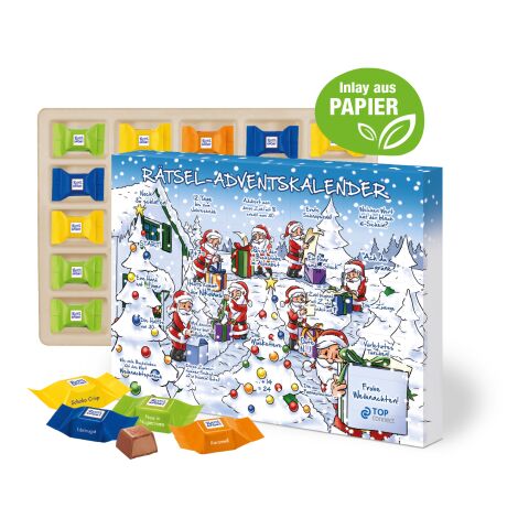 Adventskalender mit Ritter SPORT Schokowürfel, Inlay aus Papier
