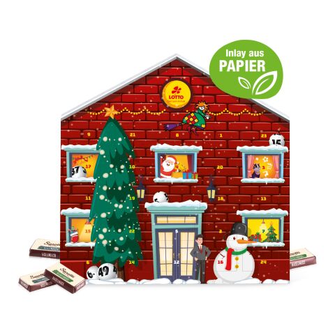 Adventskalender Weihnachtshaus "Exklusiv" mit Sarotti Fairtrade® Schokolade, Inlay aus Papier