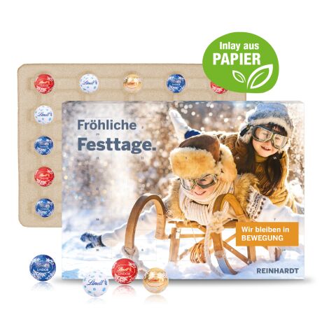 Wand-Adventskalender Lindt "Gourmet Edition", Inlay aus Papier bunt | ohne Werbeanbringung