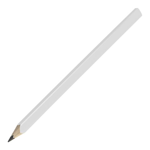 Zimmermannsbleistift, 24 cm weiß | ohne Werbeanbringung | eckig-oval