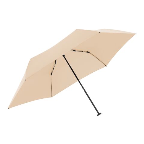 Streuartikel Taschenschirm doppler zero,99 – beige – mit individuellem Logodruck sturmfest als praktisches Messe-Giveaway