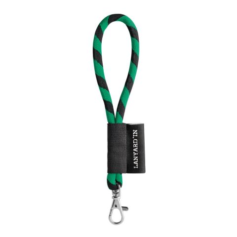 Werbeartikel Lanyard Tube Short Set. Standardmodelle | Schwarz-Grün | mit Logo bedrucken