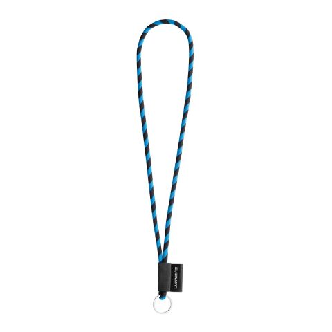 Werbeartikel Lanyard Tube Long Set I. Standardmodelle | Schwarz-Königsblau | mit Logo bedrucken