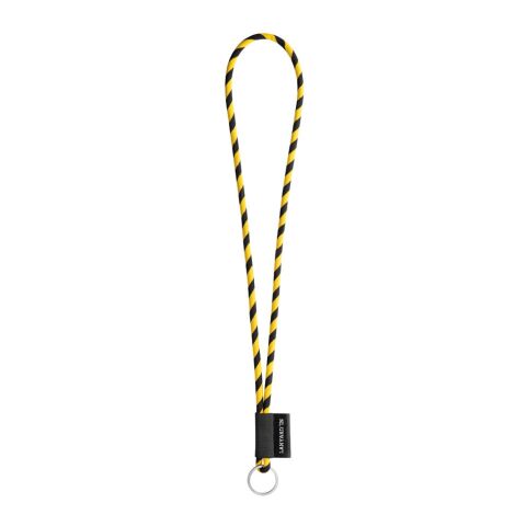 Werbeartikel Lanyard Tube Long Set I. Standardmodelle | Schwarz-Gelb | mit Logo bedrucken