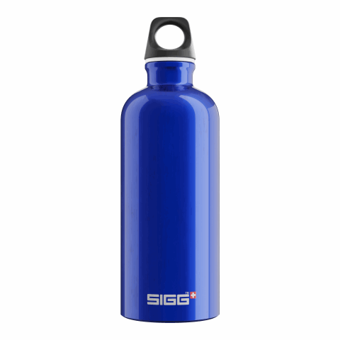 Nachhaltiger Werbeartikel SIGG Traveller 0.6 L – marineblau-schwarz – mit Logo bedruckt