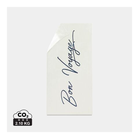 Werbeartikel VINGA Liegestuhl-Tuch – weiß-blau – mit Logo bedruckt