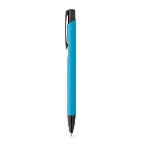 Werbeartikel Kugelschreiber POPPINS – hellblau – mit Logo bedruckt, blau schreibend, 10x137 mm, für den Büroalltag