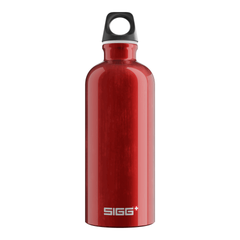 Nachhaltiger Werbeartikel SIGG Traveller 0.6 L – rot-schwarz – mit Logo bedruckt