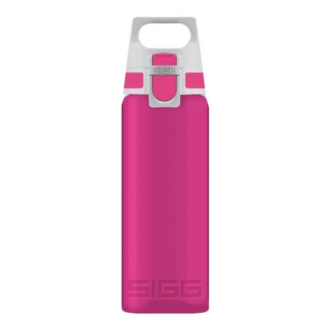 Werbeartikel SIGG Trinkflasche Total Color ONE 0.6 L Tritan Einhandbedienung auslaufsicher – pink-grau – mit Logo bedruckt