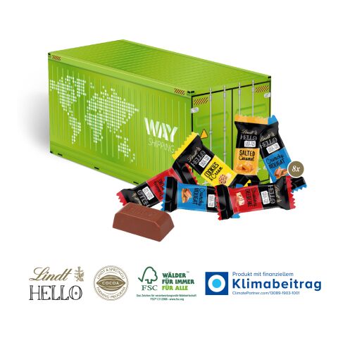 3D Präsent Container mit Lindt Hello Minis, Klimaneutral, FSC® 