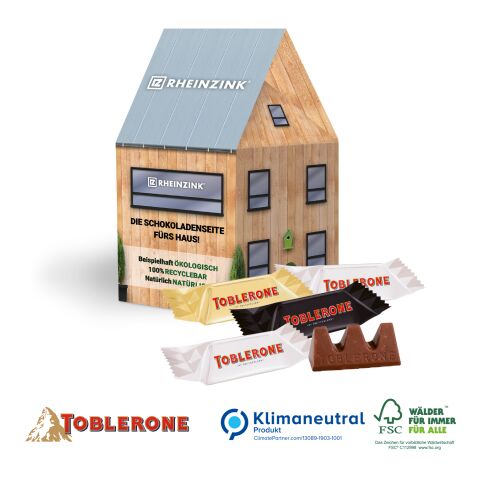 3D Präsent Haus mit Toblerone Minis, Klimaneutral, FSC® 