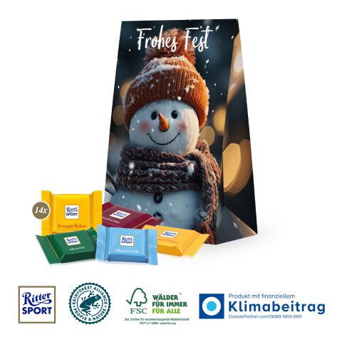 Werbetasche mit süßer Füllung bunt | 4C Digital-/Offsetdruck | Ritter SPORT Schokotäfelchen