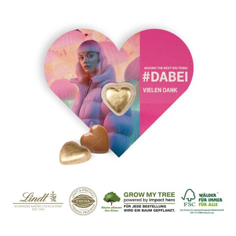 Schokokarte Mit Lindt Herz bunt | ohne Werbeanbringung | Herz
