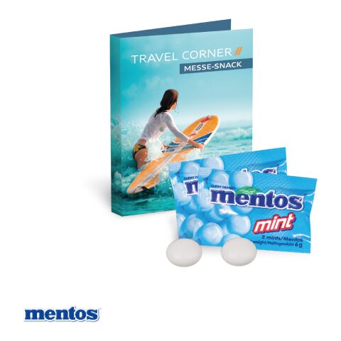 Werbe-Klappkarte bunt | ohne Werbeanbringung | Mentos Mint 2er