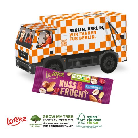 3D Präsent „Lkw” bunt | ohne Werbeanbringung | Lorenz Nuss &amp; Frucht