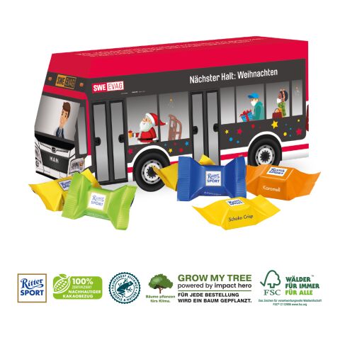 3D Präsent „Bus” bunt | ohne Werbeanbringung | Ritter SPORT Schokowürfel