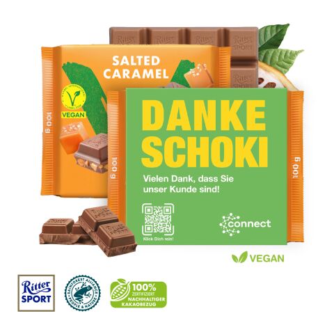 Ritter SPORT "Vegan" mit Werbebanderole bunt | ohne Werbeanbringung