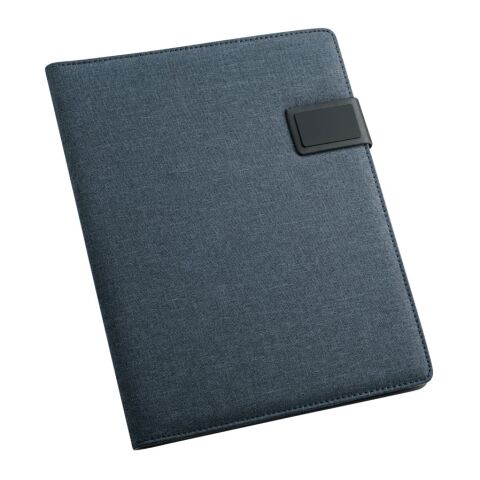 RIORDAN. A4-Schreibmappe aus Leinenimitat und PU. Linierter Schreibblock Blau | ohne Werbeanbringung