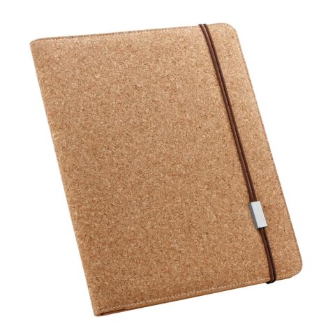 SERPA. A4-schreibmappe aus Kork mit einem unlinierten Schreibblock Beige | ohne Werbeanbringung | Unliniert | A4