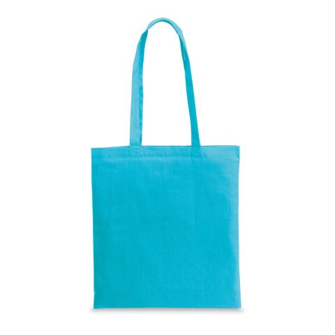 Werbeartikel CAIRO. Tragetasche aus recycelter Baumwolle (70%) und polyester (30% rPET) (180 g/m²) – hellblau – mit Logo bedruckt