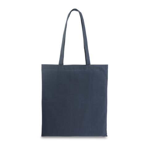 Werbeartikel CAIRO. Tragetasche aus recycelter Baumwolle (70%) und polyester (30% rPET) (180 g/m²) – marineblau – mit Logo bedruckt