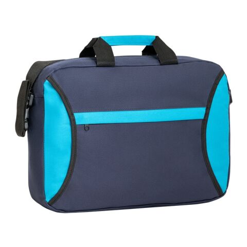 Werbeartikel SEOUL. Kongressmappe aus 600D – blau – mit Logo bedruckt