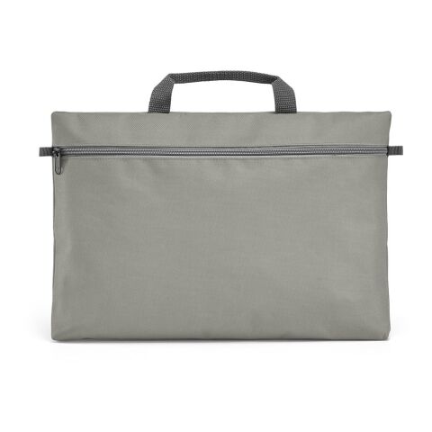Werbeartikel MILO. Konferenzmappe 600D Polyester – Grau – Umhängetaschen / Schultertaschen & Laptoptaschen mit Logo bedruckt