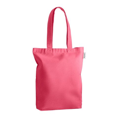 MERIDA. Tragetasche (220 g/ m²) aus Baumwolle (50%), recycelter Baumwolle (30%) und polyester (20% rPET) Rosa | ohne Werbeanbringung