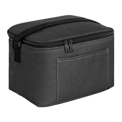 CANCUN. Kühltasche aus recyceltem 600D-Polyester mit verstellbarem Gurtband Schwarz | 1-farbiger Transferdruck