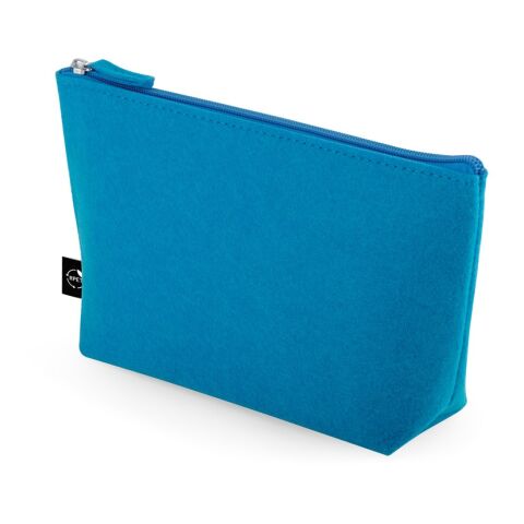 Werbeartikel MALLORCA. Vielseitige Tasche aus recyceltem Filz (100% rPET) – hellblau – mit Logo bedruckt