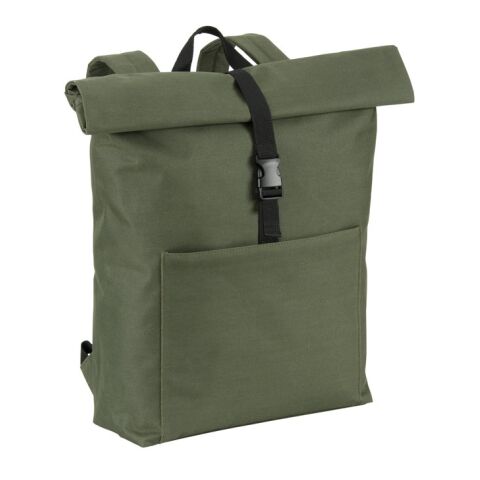 Werbeartikel ATENAS. Laptop-Rucksack aus 600D mit 210D Innenfutter 17.3" – dunkelgrün – mit Logo bedruckt