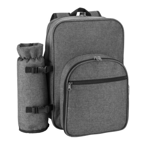 Werbeartikel WHITSUNDAY. Picknick-Kühlrucksack aus 600D, recyceltem Polyester, mit hoher Dichte – anthrazit – mit Logo bedruckt