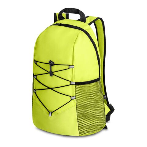 Werbeartikel TURIM. Rucksack aus 600D recyceltes Polyester – hellgrün – mit Logo bedruckt