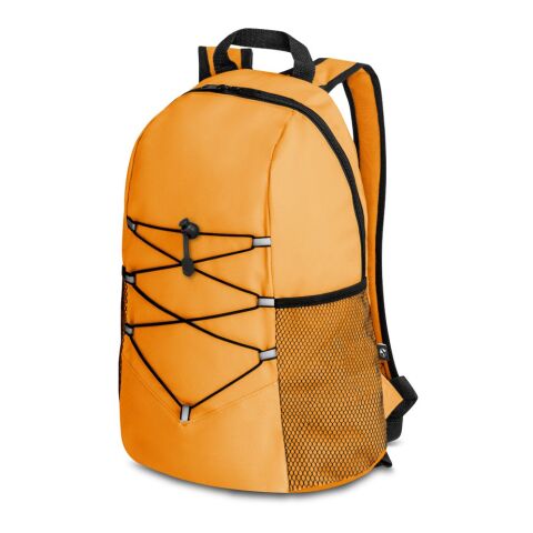 Werbeartikel TURIM. Rucksack aus 600D recyceltes Polyester – Orange – mit Logo bedruckt
