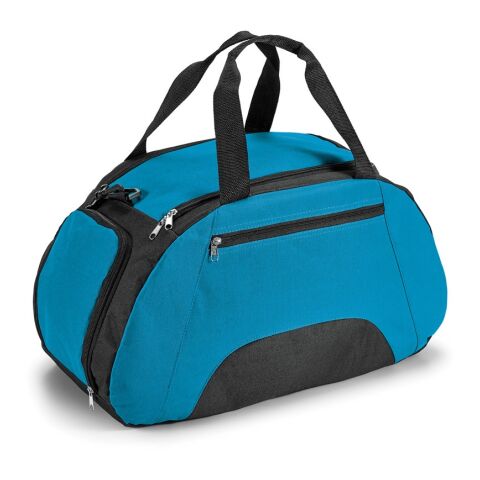 Mitarbeitergeschenk Sporttasche FIT – hellblau – mit Logo bedruckt 30 Liter geräumige Reisetasche für Training und Outdoor-Aktivitäten