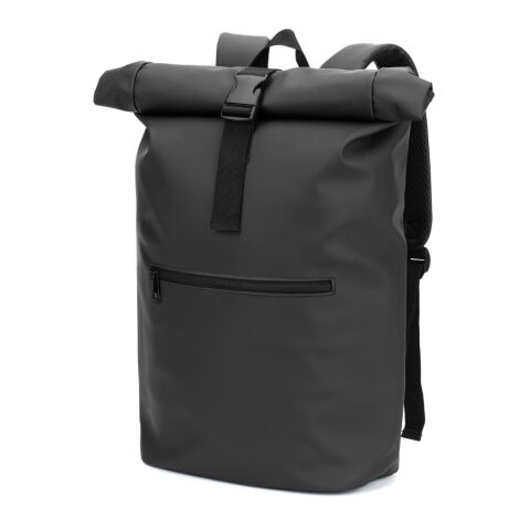 PORTLAND. Roll-Top-Rucksack aus PU mit Laptopfach, 16“ schwarz | ohne Werbeanbringung | Nicht verfügbar | Nicht verfügbar | Nicht verfügbar