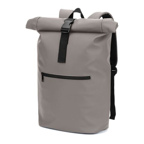 PORTLAND. Roll-Top-Rucksack aus PU mit Laptopfach, 16“ Grau