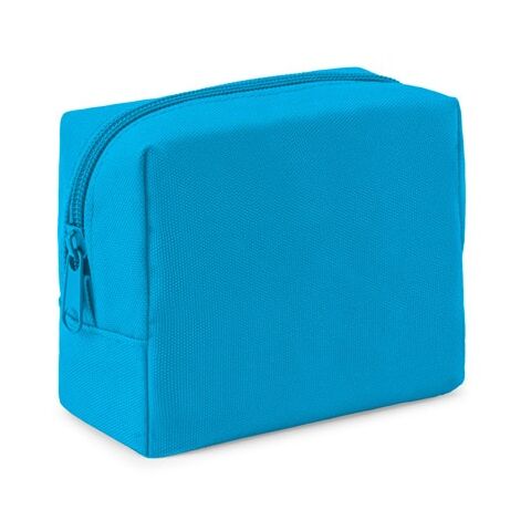 Werbeartikel CHLOE. Kosmetiktasche aus hochdichtem 600D-Polyester – Hellblau – mit Logo bedruckt
